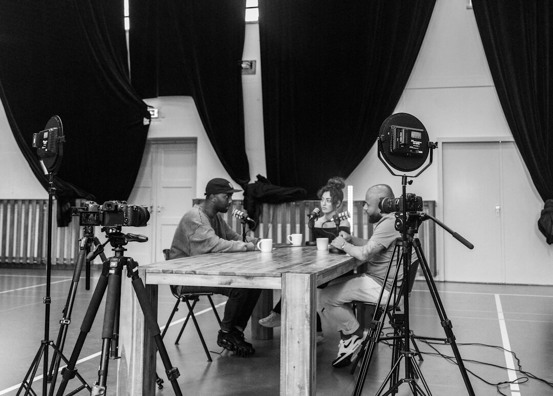 film crew meeting