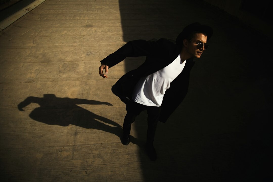 actor in dramatic shadows