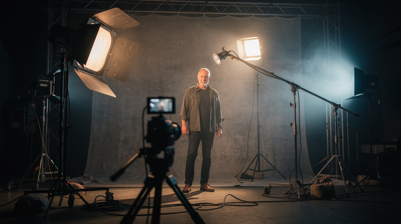 dramatic film lighting setup